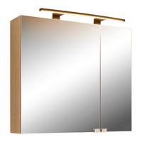 Element S Ogledalom Aris -Exklusiv- - boje hrasta/crna, Moderno, staklo/drvni materijal (80/70/20cm) - Mömax