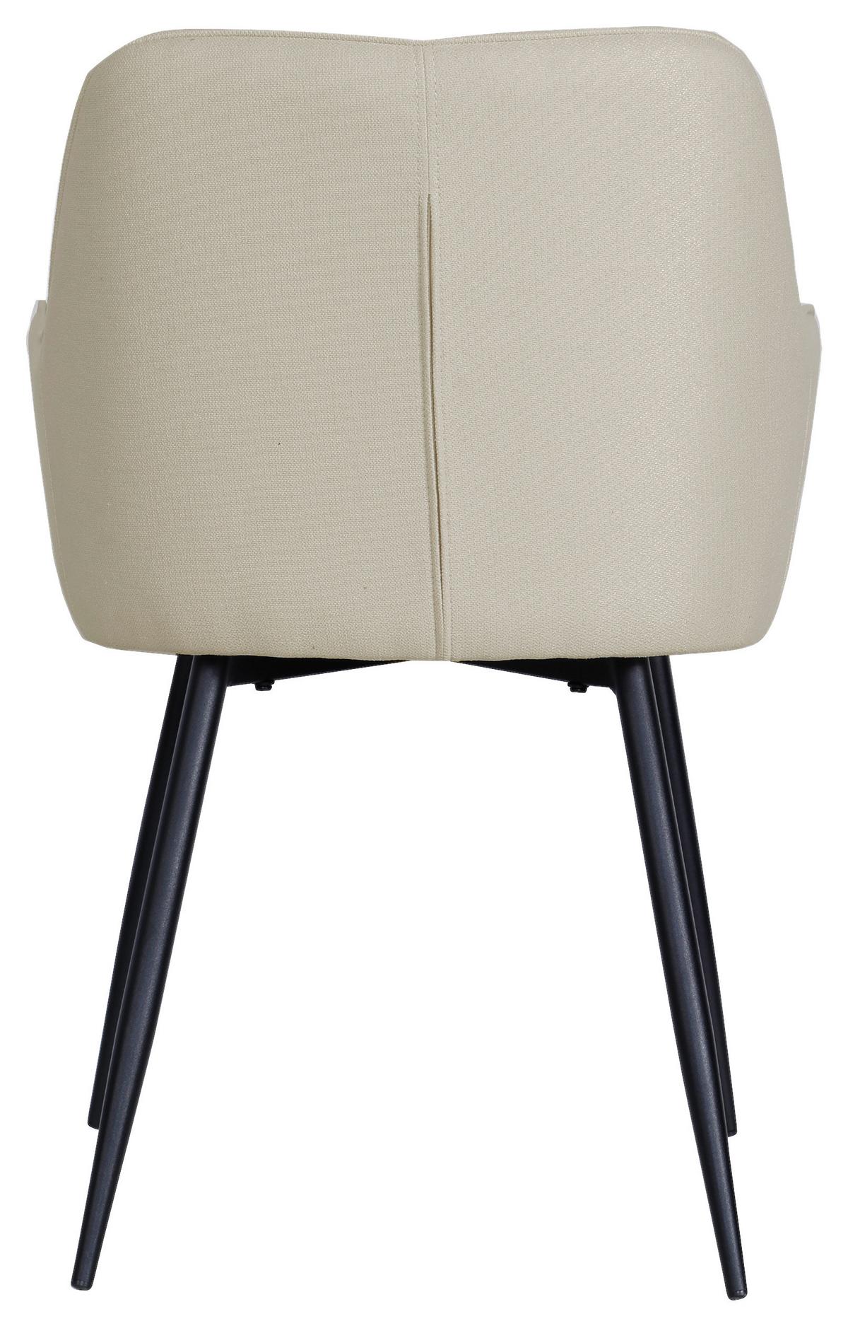 KRZESŁO Z PODŁOKIETNIKAMI ANNA - beżowy/czarny, Modern, metal/drewno (57/79/58cm) - MID.YOU