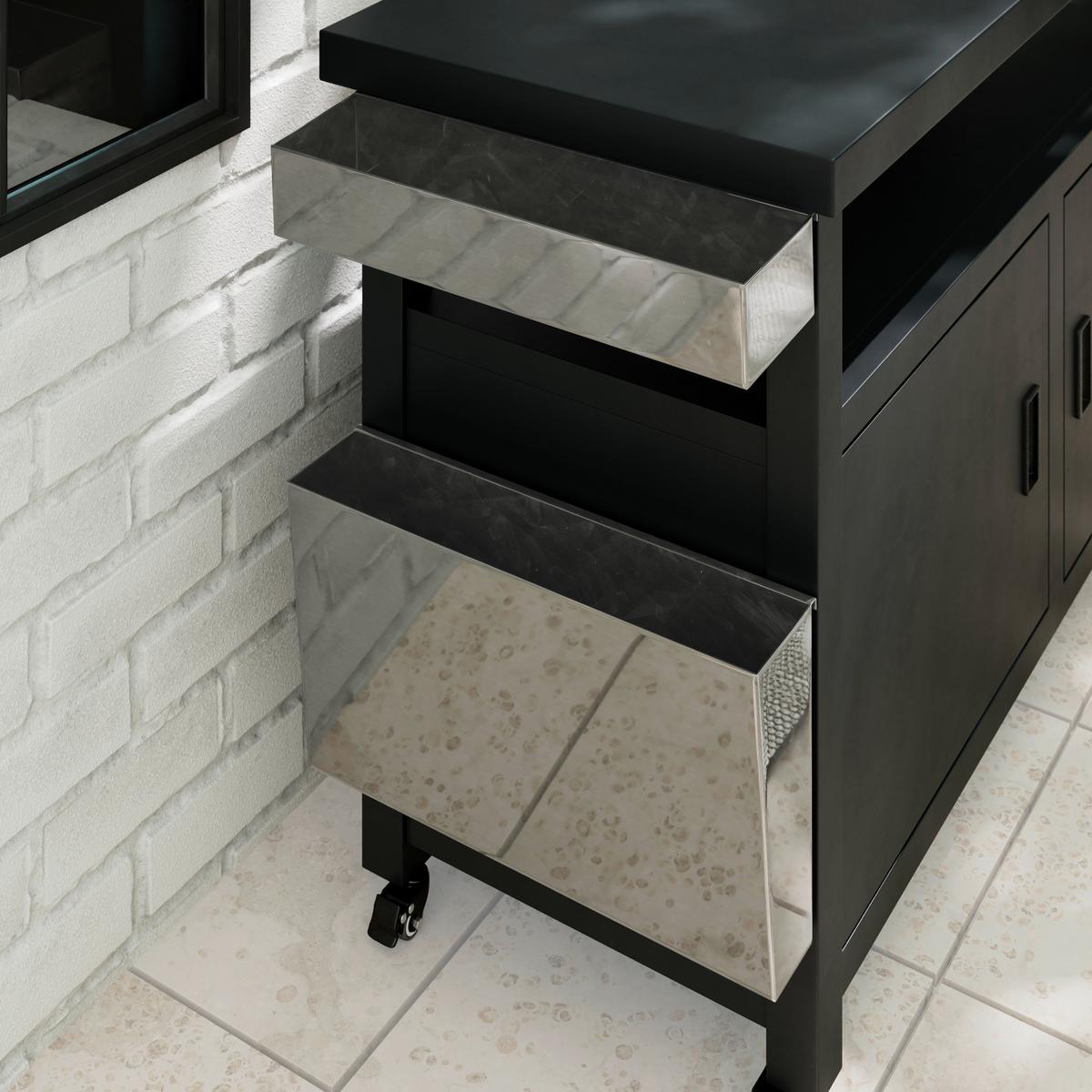 Outdoorküche Robert Anthrazit - Anthrazit/Schwarz, MODERN, Kunststoff/Metall (137/88/55cm) - Mömax