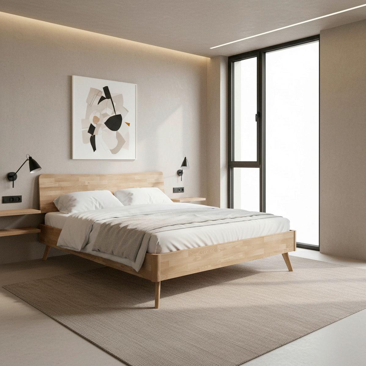 Postelja Danzig, 140x200cm - divji hrast, Moderno, les (140/200cm) - Bessagi Home