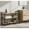 SKOHYLLA AZRA II -SB- - svart/naturfärgad, Modern, metall/naturmaterial (70/48,5/30cm) - Mömax