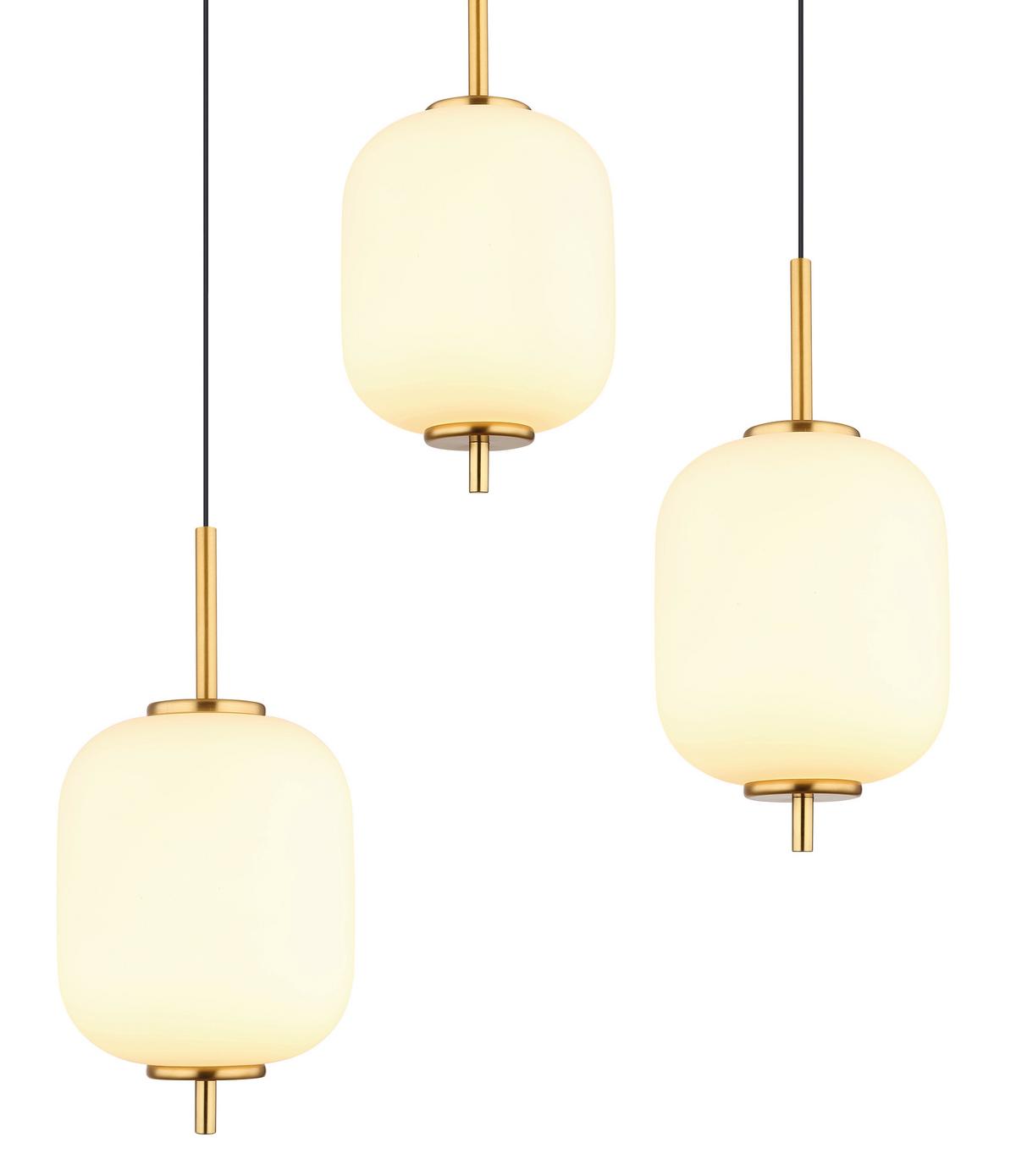 Viseča Led-svetilka 15217-6 Ewald - črna/opal, Konvencionalno, kovina/umetna masa (80,5/29,5/220cm)