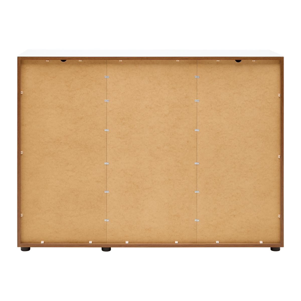 Kommode Siena Weiß/Nussbaumfarben - Silberfarben/Nussbaumfarben, MODERN, Glas/Holzwerkstoff (90/99/40cm) - Mömax