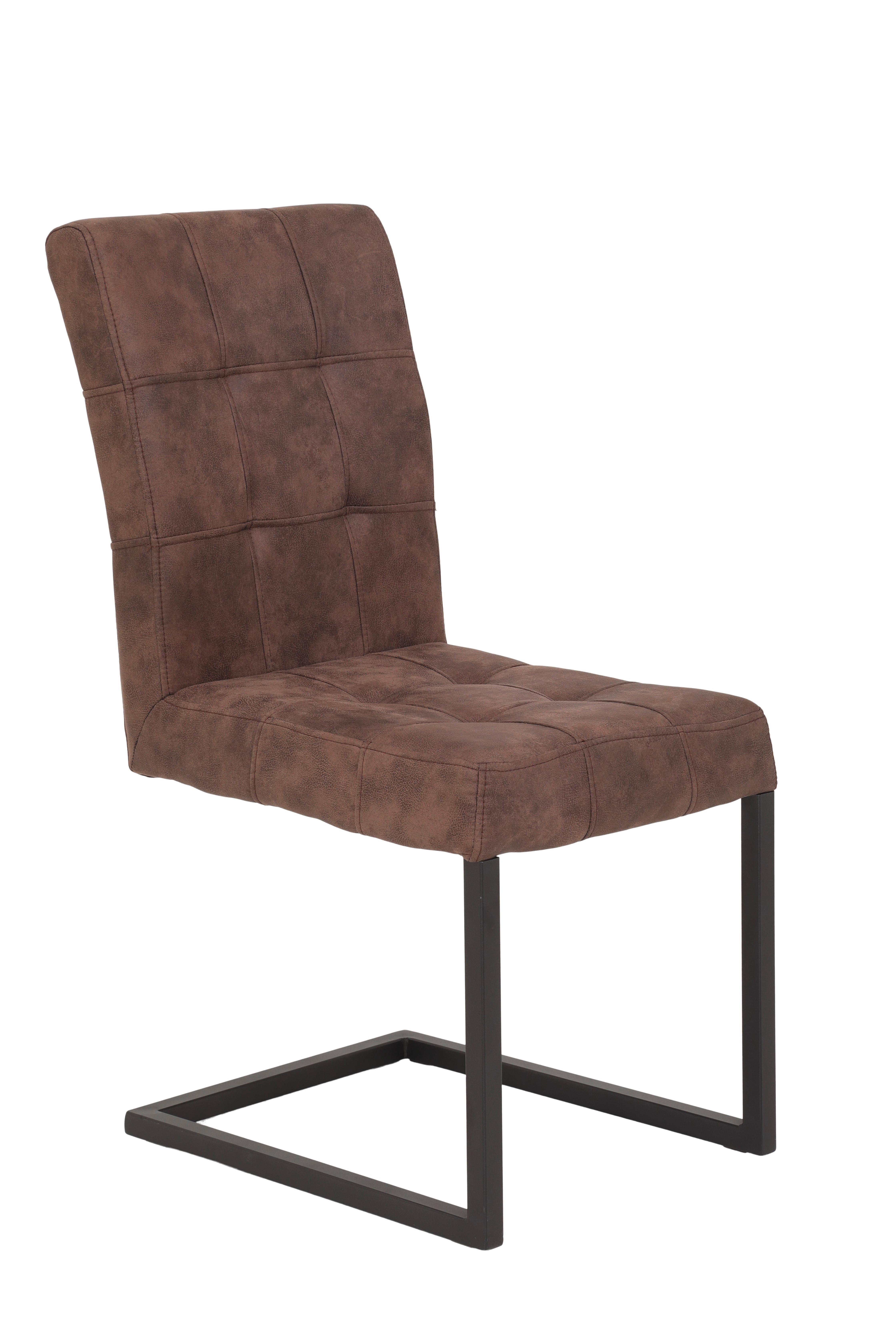 2er-Set Schwingstühle DONNA S - Anthrazit/Braun, MODERN, Textil/Metall (42/91/62cm) - MID.YOU