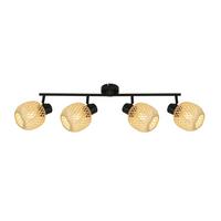 Deckenleuchte Natur Schwarz/Beige max. 5 Watt - Beige/Schwarz, MODERN, Naturmaterialien/Metall (92/13/18.5cm)