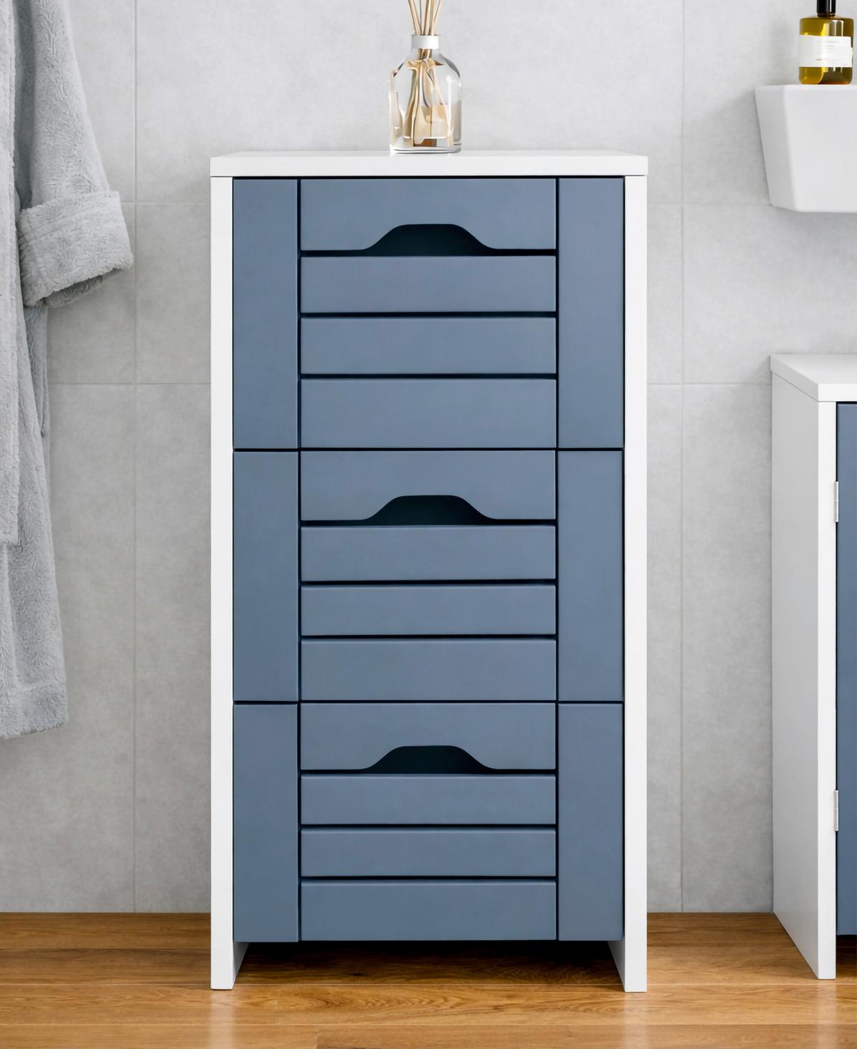 Midischrank Flonali - Weiss/Anthrazit, Trend, Holzwerkstoff (38/76/28cm) - MID.YOU