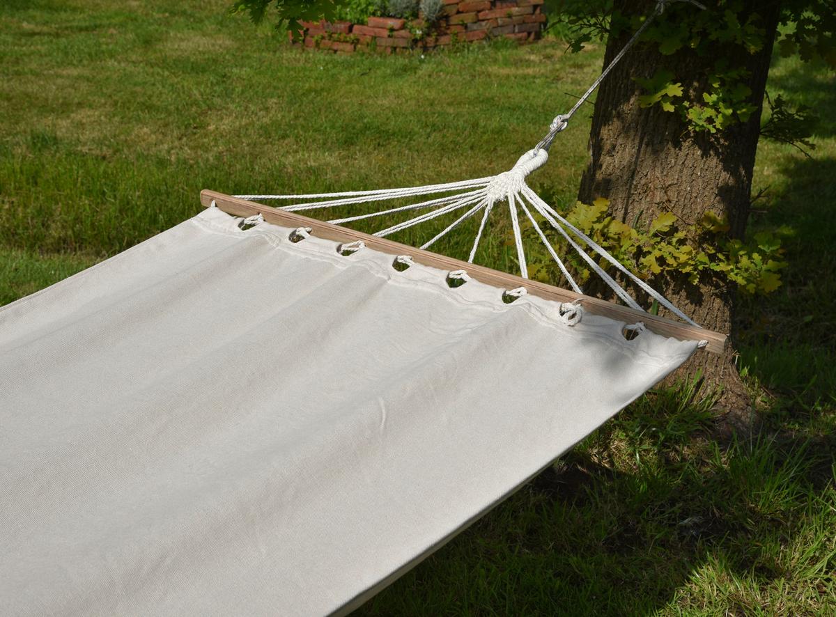 Hängematte Hawaii ca. 100x280 cm Creme - Beige/Creme, Basics, Holz/Kunststoff (100/0,6/280cm) - Gardenson