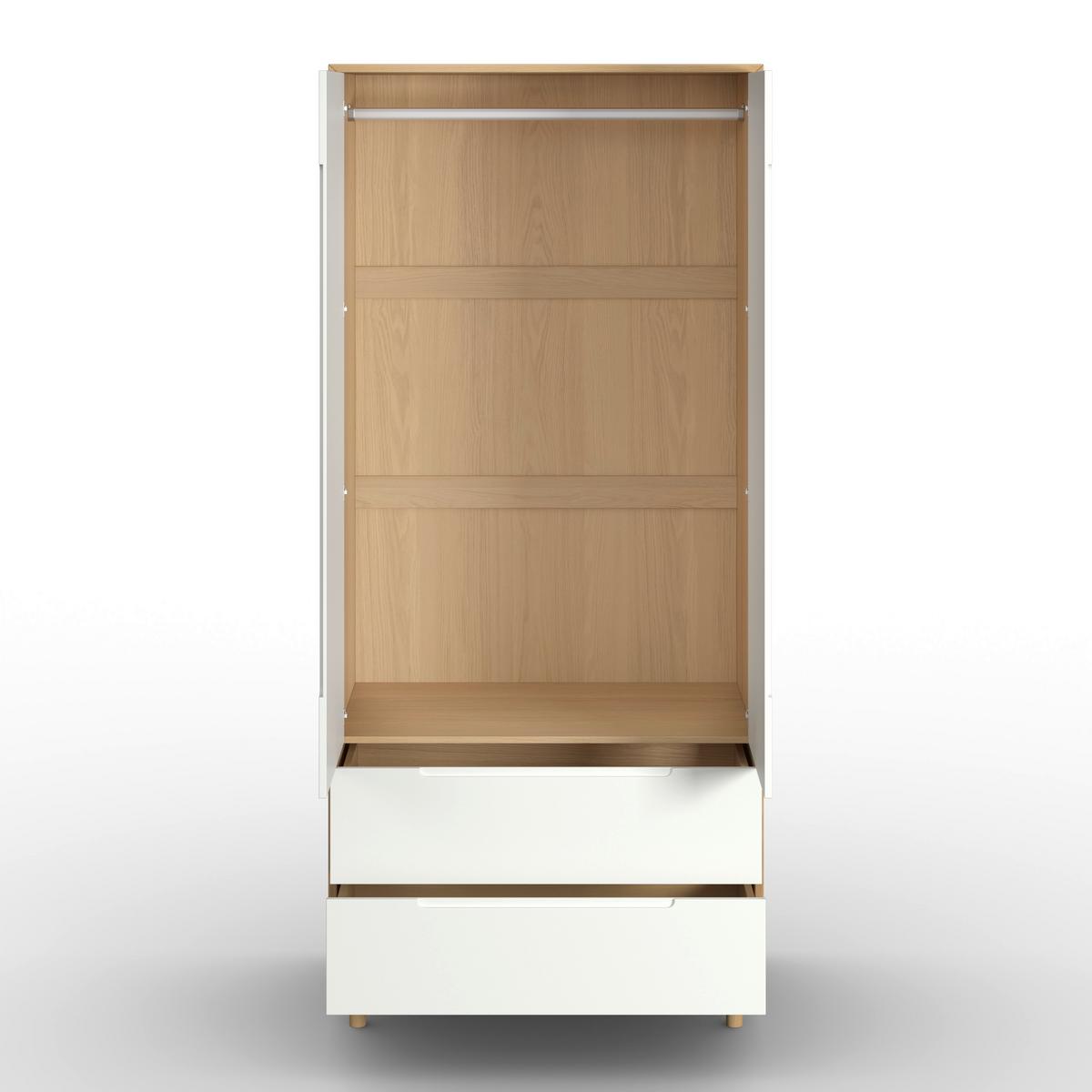 Ruhásszekrény Marlo - tölgyfa színű/fehér, Modern, faalapú anyag/fa (100/223/60cm) - Bessagi Home