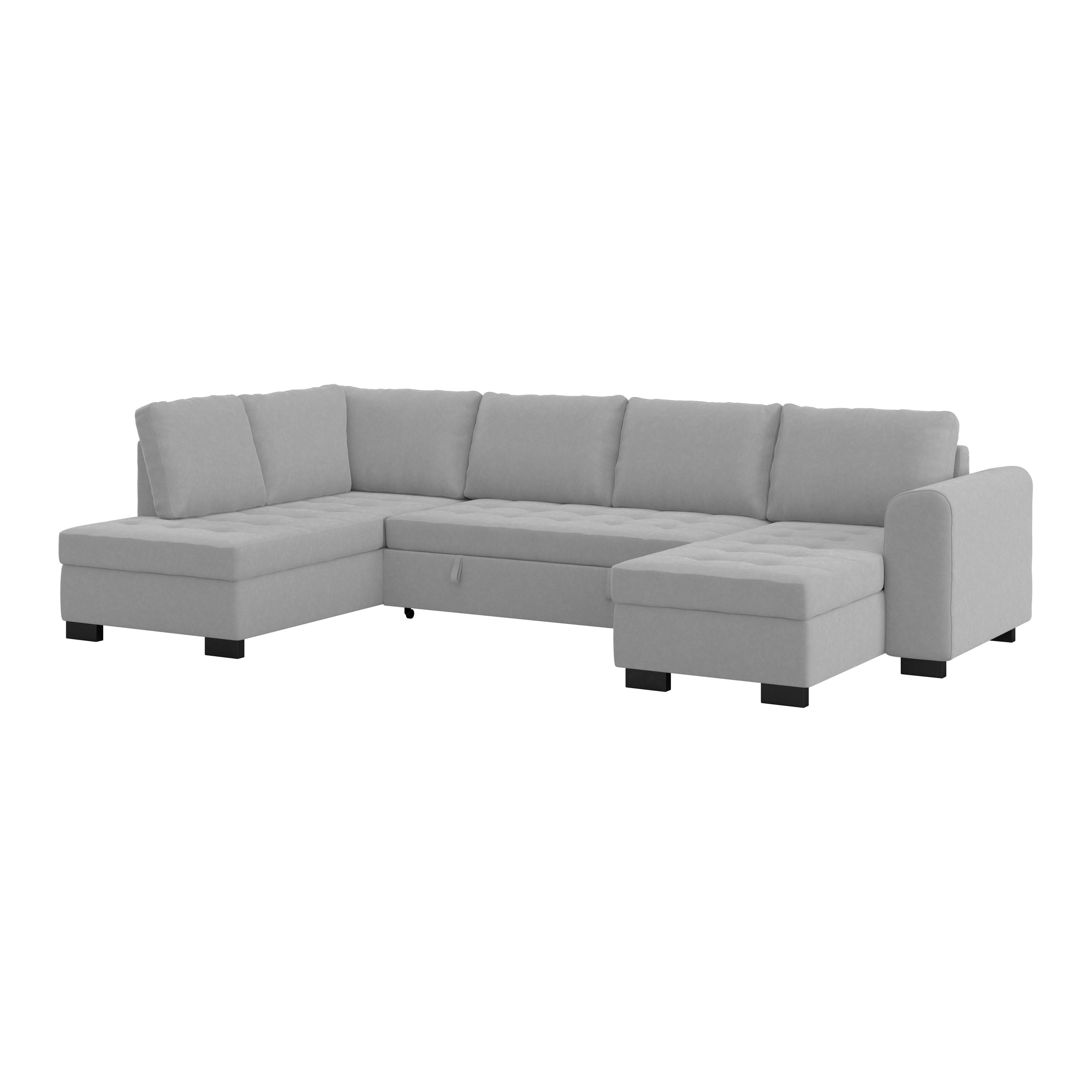 Kutna Garnitura Malte - siva/svijetlo siva, Moderno, tekstil/plastika (178/305/155cm) - Luca Bessoni