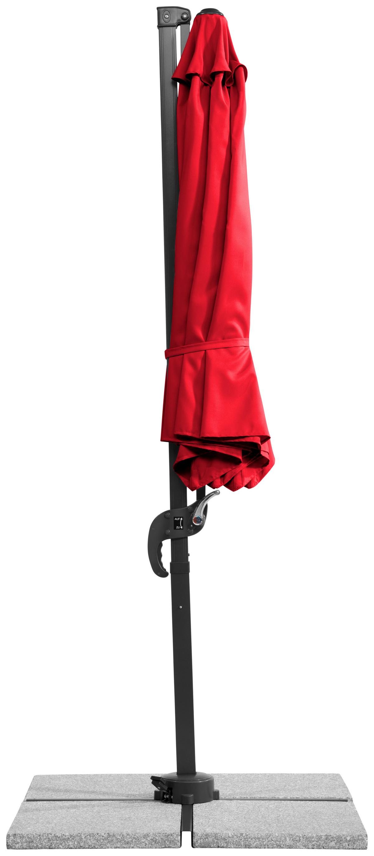 Ampelschirm Rhodos ca. 352x244 x300 cm Rot - Anthrazit/Rot, Basics, Textil/Metall (352/244/300cm) - Schneider