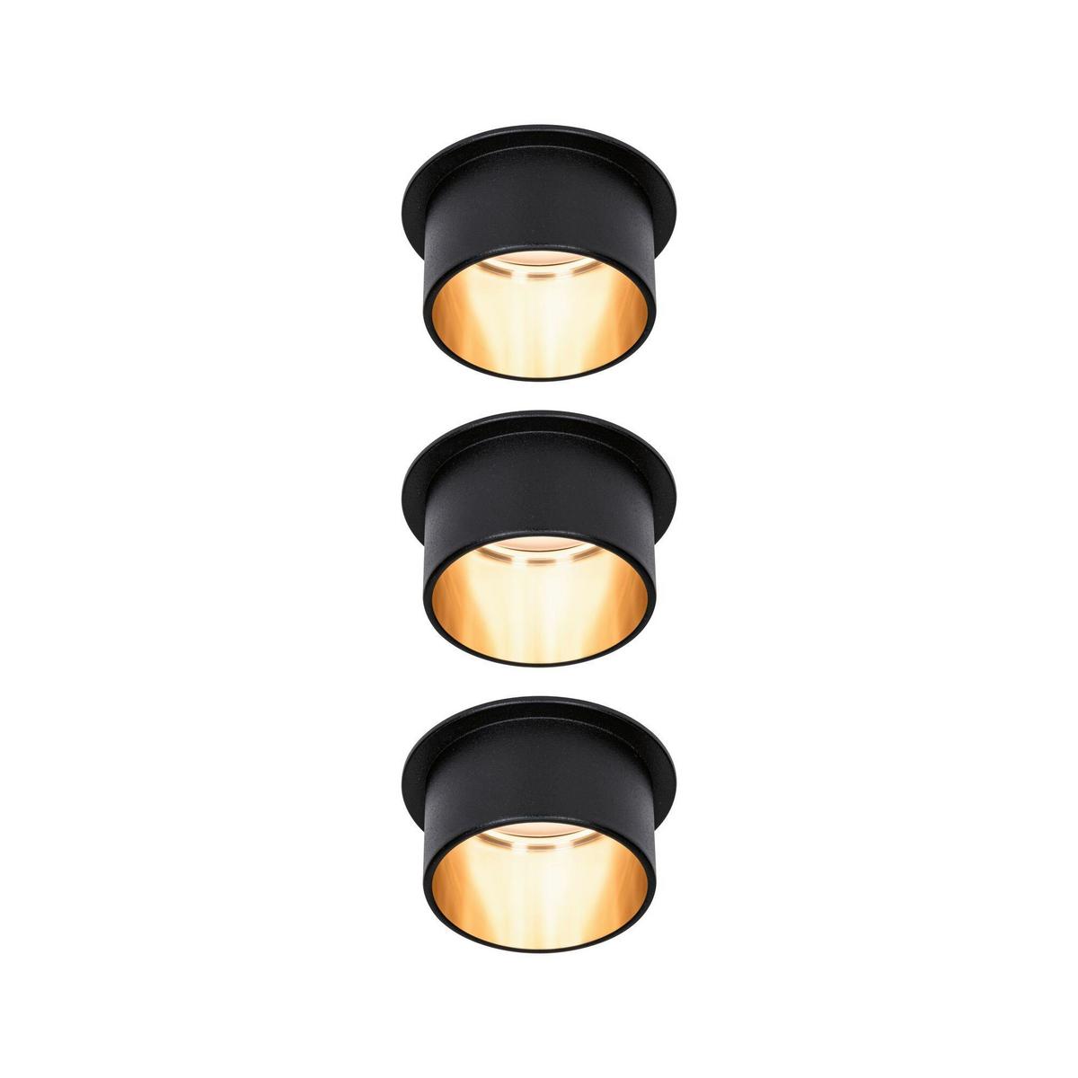 Deckenleuchte Coin Gil in Schwarz/Goldfarben max. 6 W - Goldfarben/Schwarz, Basics, Metall (6,8cm) - Paulmann