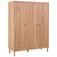 Drehtürenschrank Forrest Eichefarben 3-türig Echtholz - Eichefarben/Schwarz, MODERN, Holz/Metall (145,8/190/55cm) - Vipack