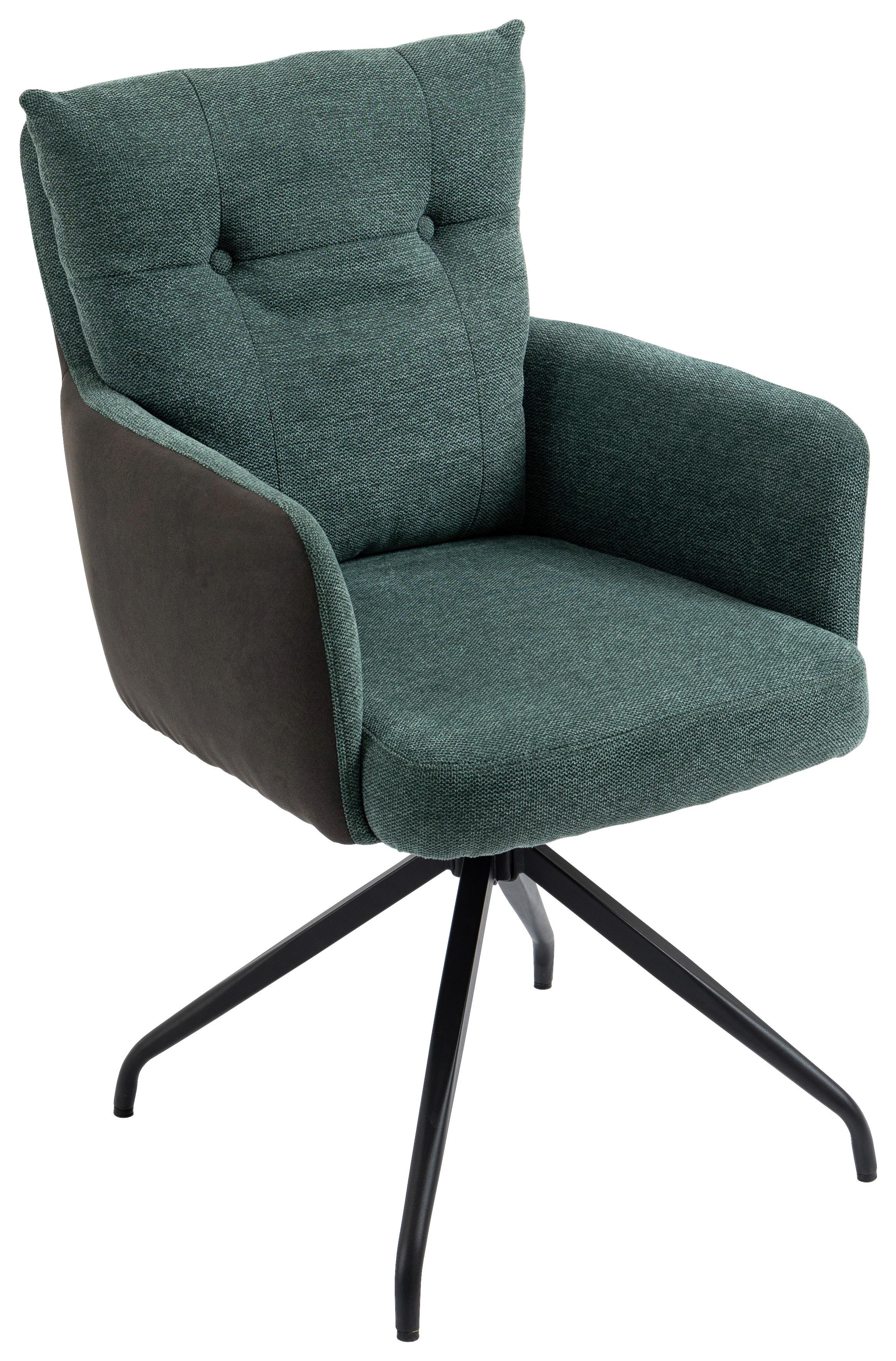 KRZESŁO Z PODŁOKIETNIKAMI MARK - zielony/czarny, Design, metal/tkanina (60/92/67cm) - Livetastic