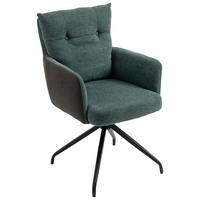 KRZESŁO Z PODŁOKIETNIKAMI MARK - zielony/czarny, Design, metal/tkanina (60/92/67cm) - Livetastic