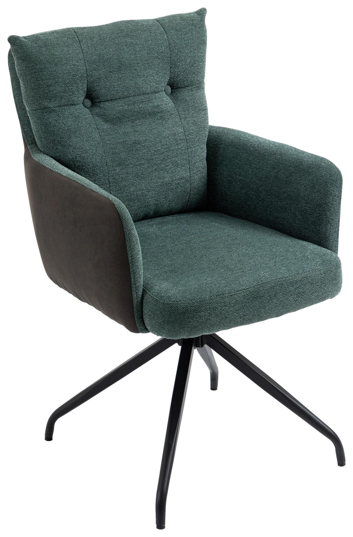 KRZESŁO Z PODŁOKIETNIKAMI MARK - zielony/czarny, Design, metal/tkanina (60/92/67cm) - Livetastic