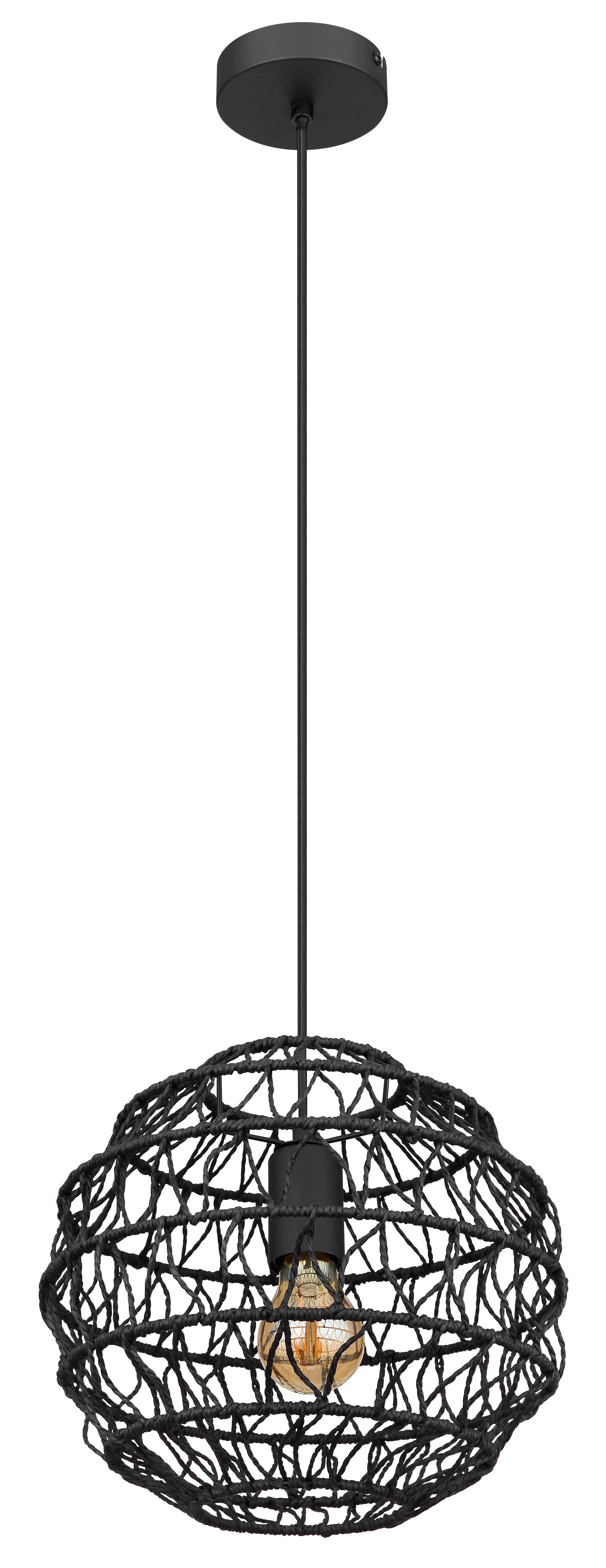 Viseča Svetilka 15689h Senni - črna, Basics, papir/kovina (29/120cm) - Globo