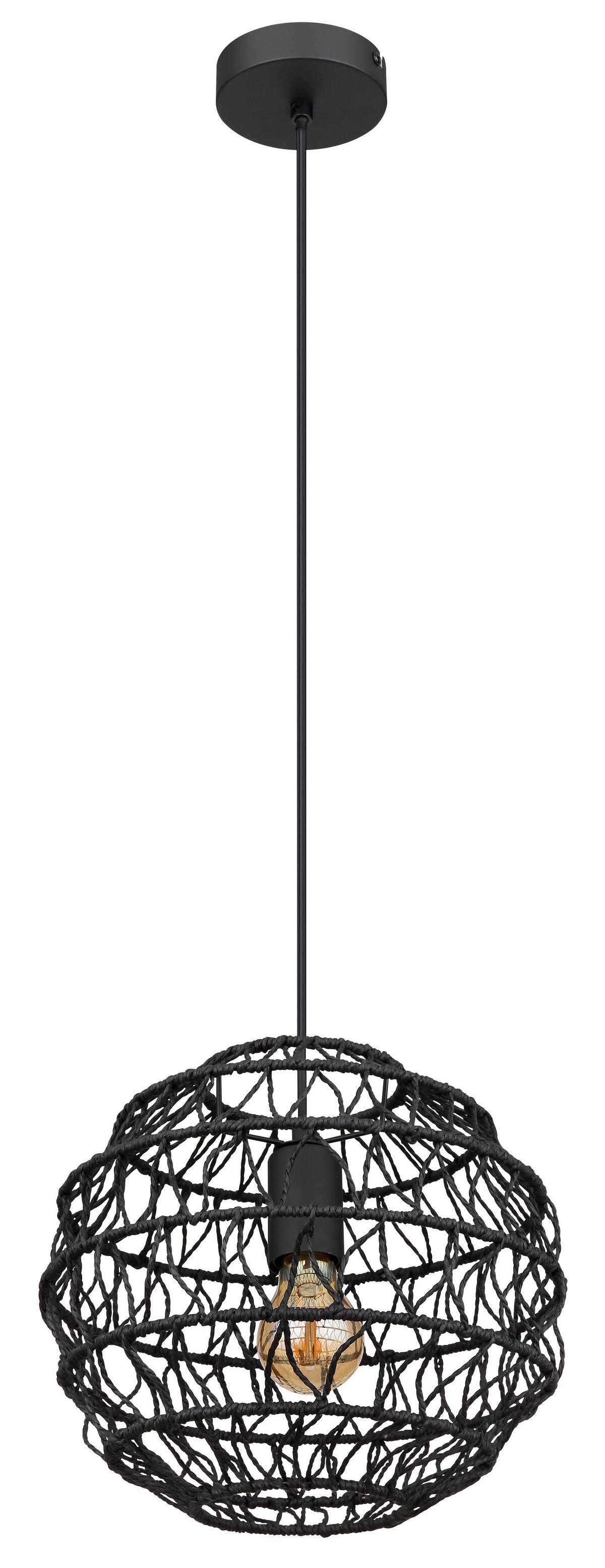 Viseča Svetilka 15689h Senni - črna, Basics, papir/kovina (29/120cm) - Globo