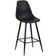 Barski stol BLACKY - črna, Moderno, kovina/umetna masa (45/108/54,5cm) - MÖMAX modern living