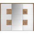 Schiebetürenschrank Weiß/Eiche-spiegel - Eichefarben/Alufarben, ROMANTIK / LANDHAUS, Glas/Holzwerkstoff (280/230/62cm) - PREMIUM LIVING