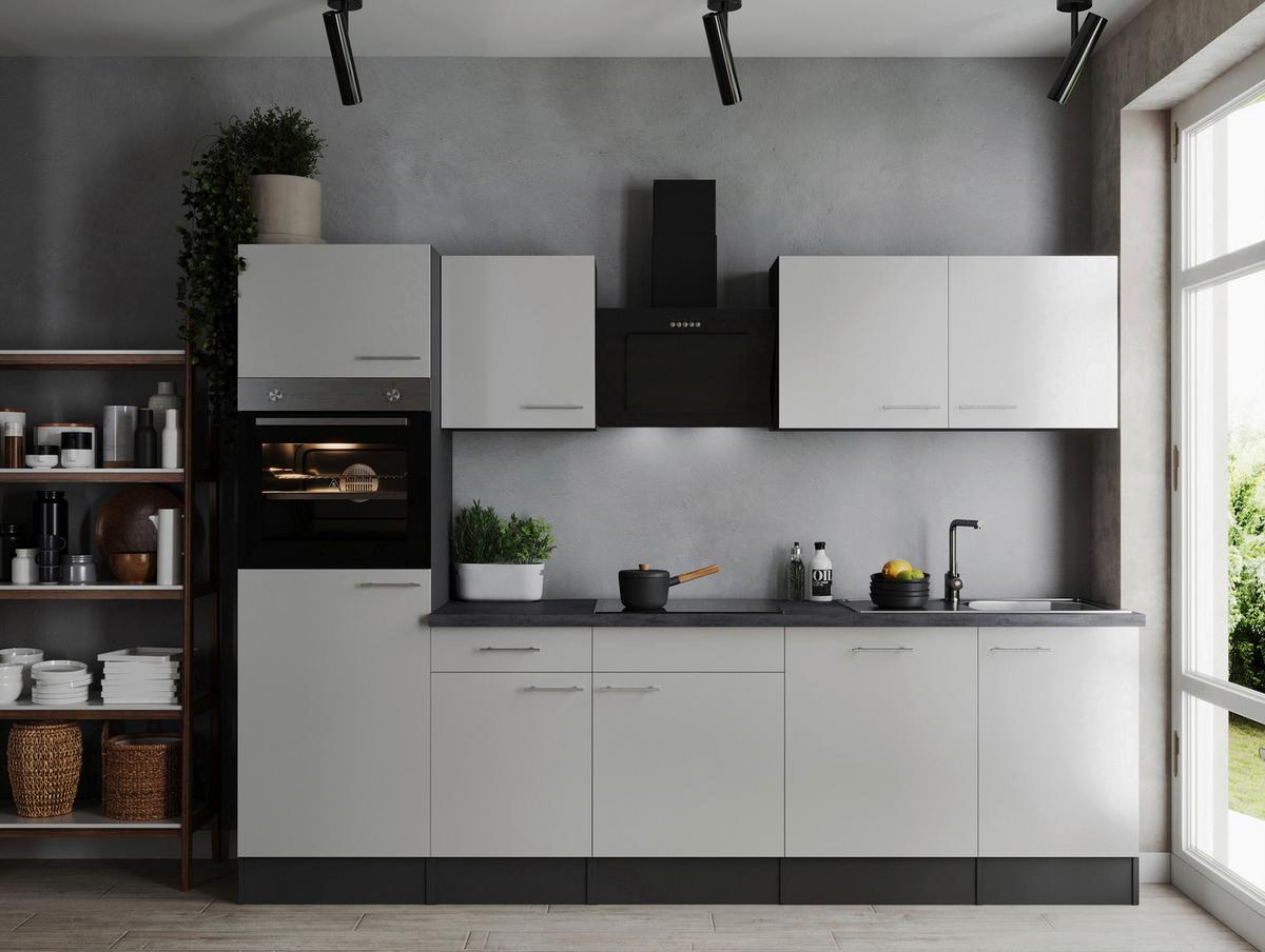 Kuhinjski Blok Z Aparati Oliver, 280cm - srebrne barve/siva, Design, kovina/leseni material (280cm) - Respekta