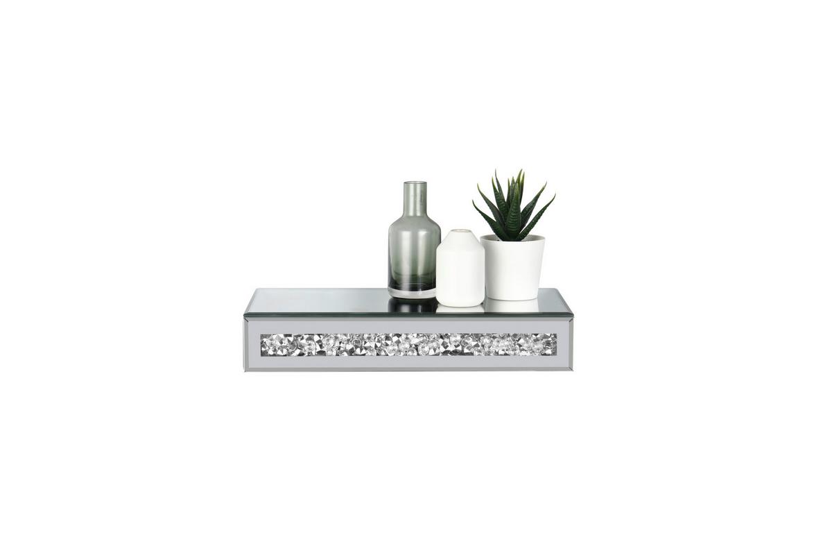 Wandboard Zoe Silberfarben - Silberfarben, LIFESTYLE, Glas/Kunststoff (30/5,5/15cm) - Mömax