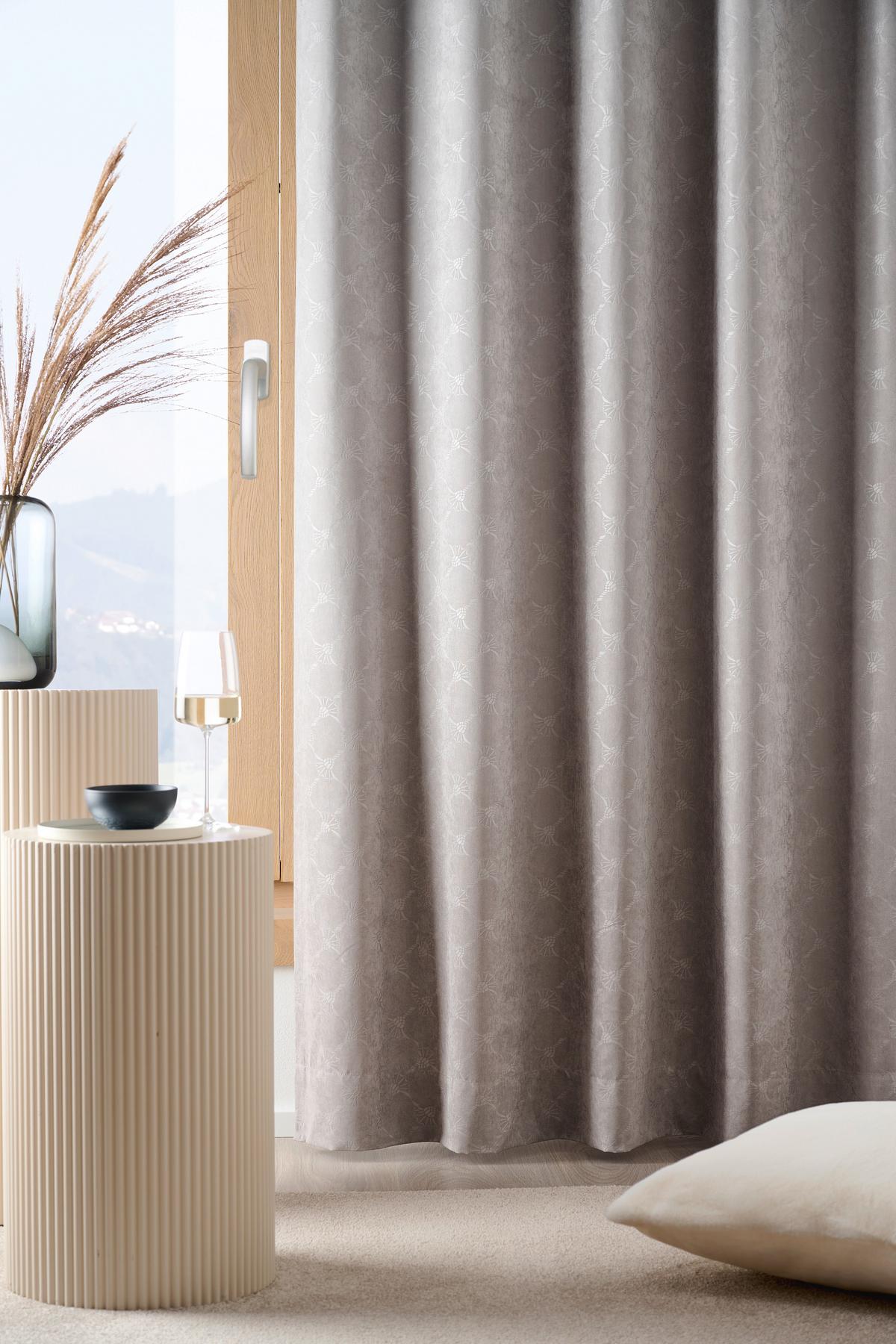 ZASŁONA GOTOWA J-ELEGANCE JOOP! - szary/taupe, Basics, tkanina (130/250cm) - Joop!