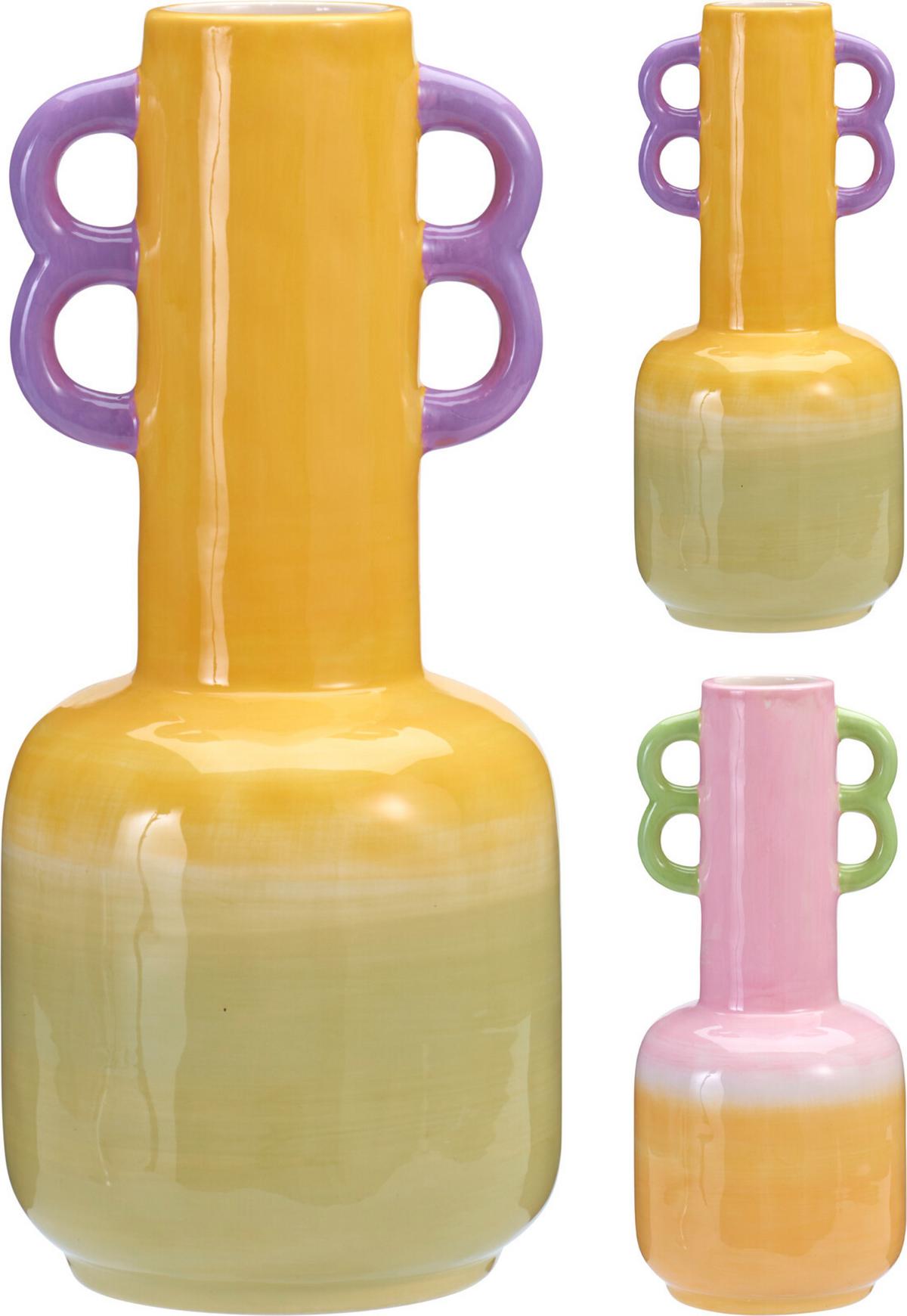 Váza Bean - lila/zöld, kerámia (11,4/25,8cm)