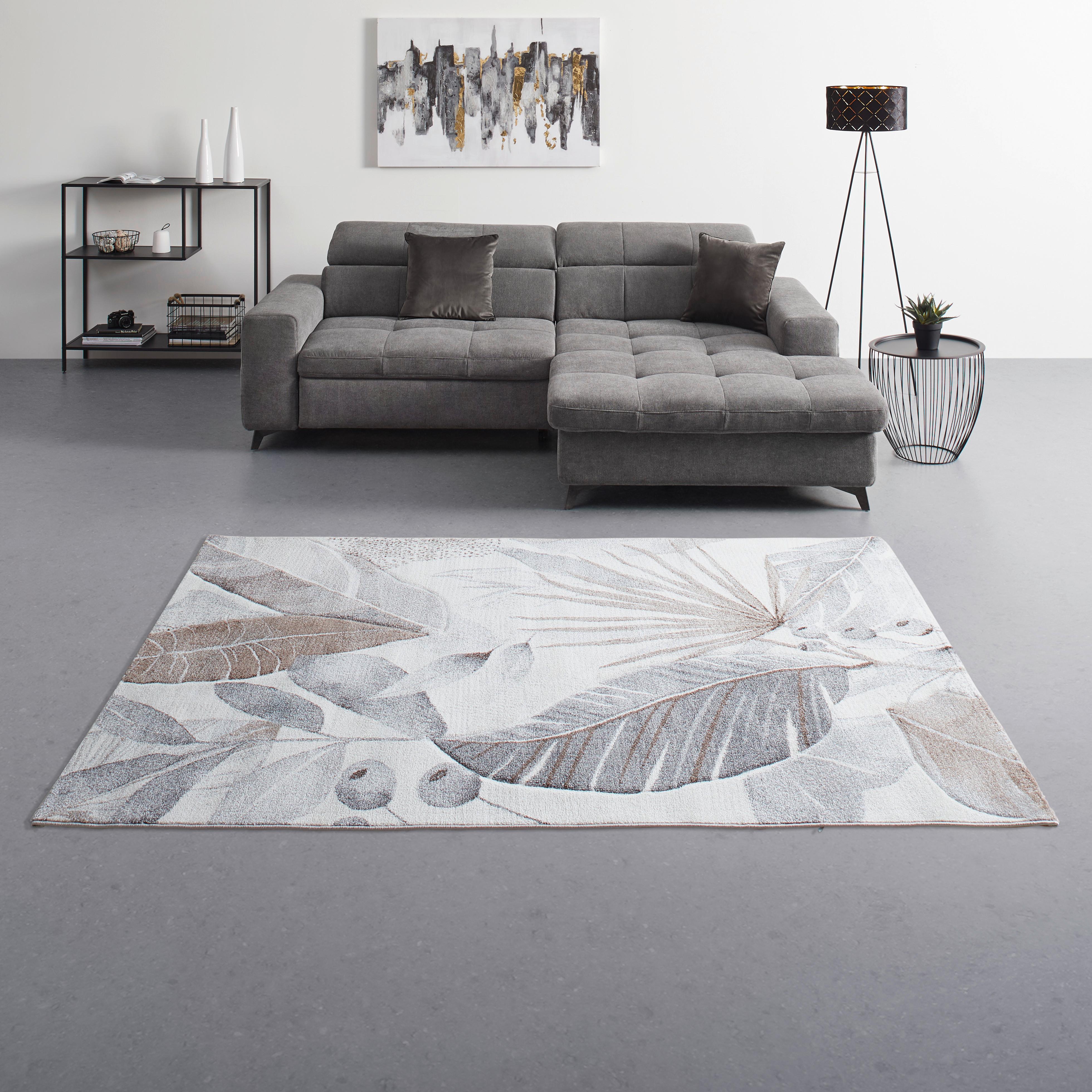 VÄVD MATTA FLORA 1 - cremefärgad, Modern, textil (80/150cm) - Mömax