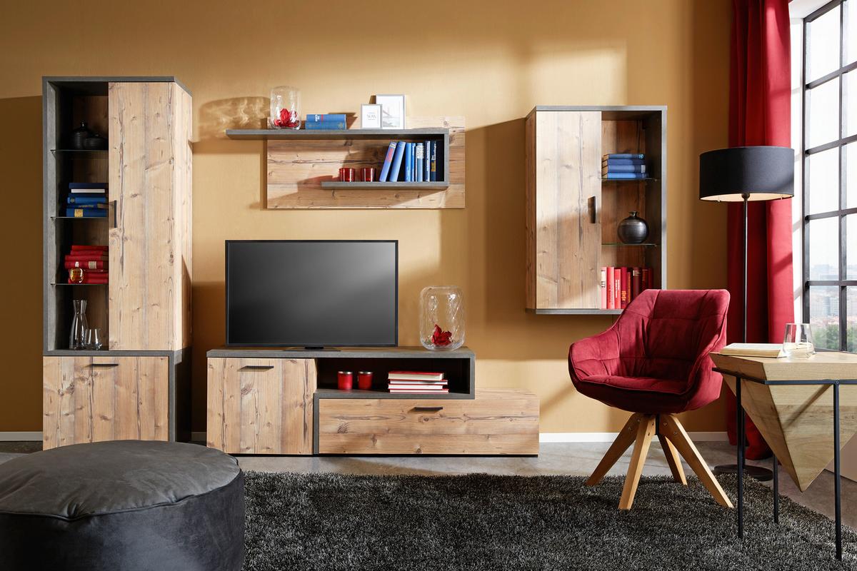 Kisasztal Piramis Forma Fa-fém Pyramide - natúr színű/fekete, Lifestyle, fa/fém (45/60/45cm) - Mömax