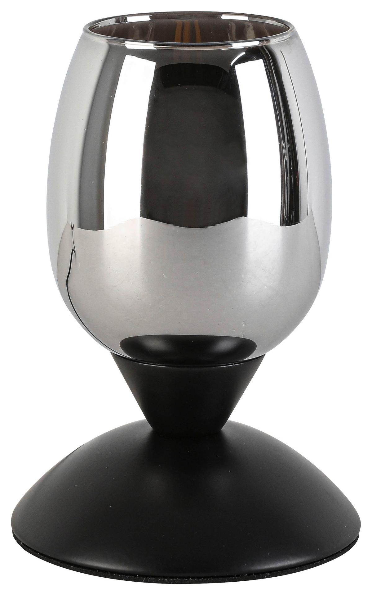 Veioză Blacko - culoare crom/negru, Modern, sticlă/metal (12,5/18cm) - Modern Living