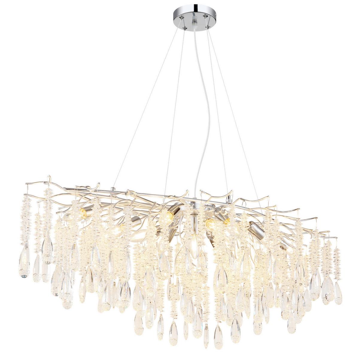 Viseća Svjetiljka Kinga - srebrne boje/prozirno, Konvencionalno, staklo/metal (120/50/120cm) - Globo