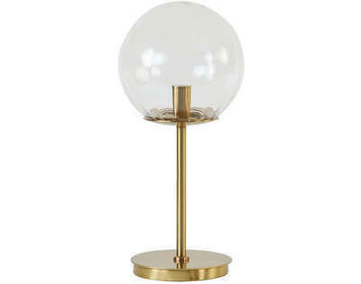 LAMPA STOŁOWA BUBBLE - przejrzysty/złoty, Trend, metal/szkło (20/43cm) - Light & Living