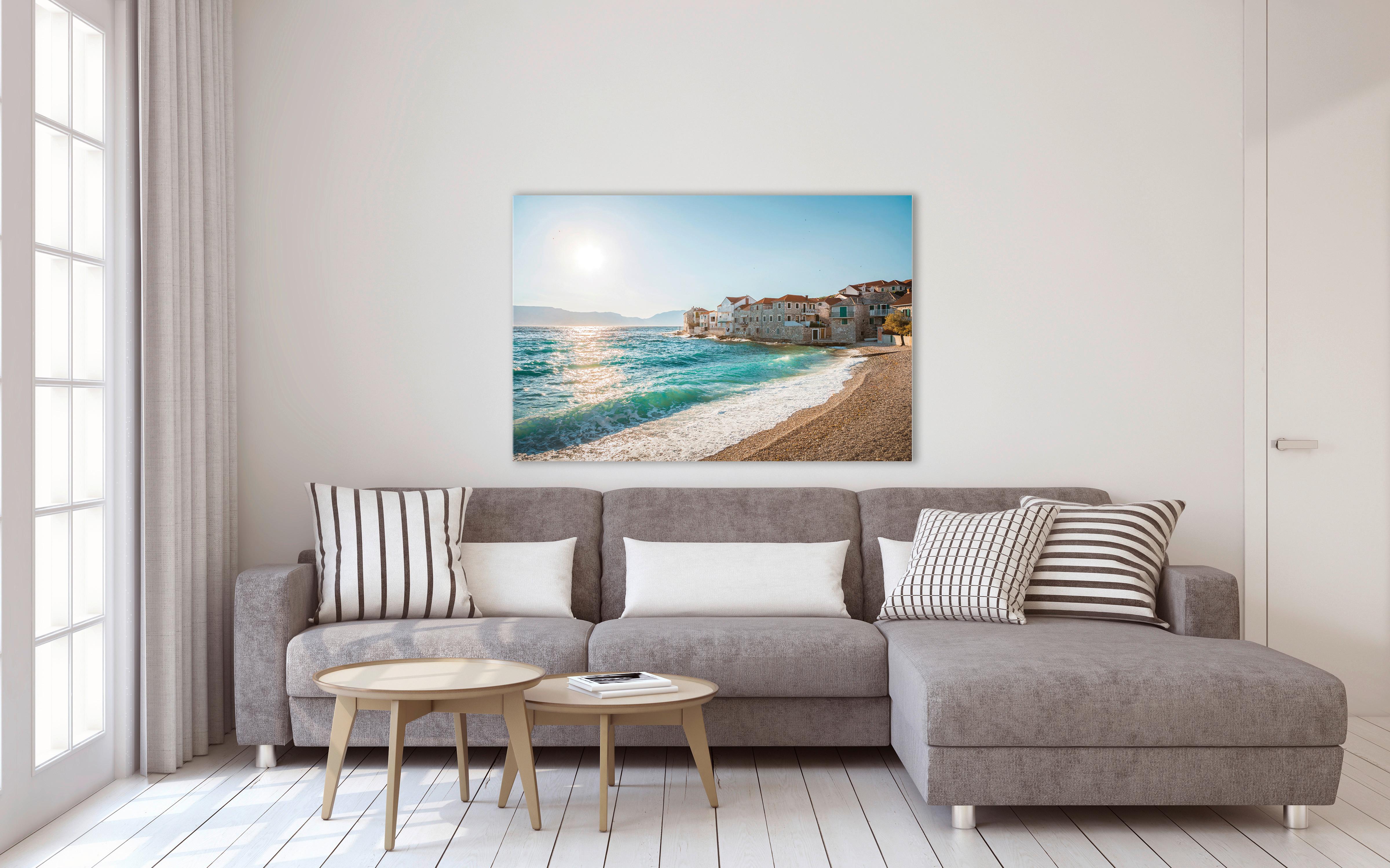 Keilrahmenbild Desteny ca. 150x100cm - Blau/Weiss, Basics, Holzwerkstoff (150/100/3.00cm) - Modern Living
