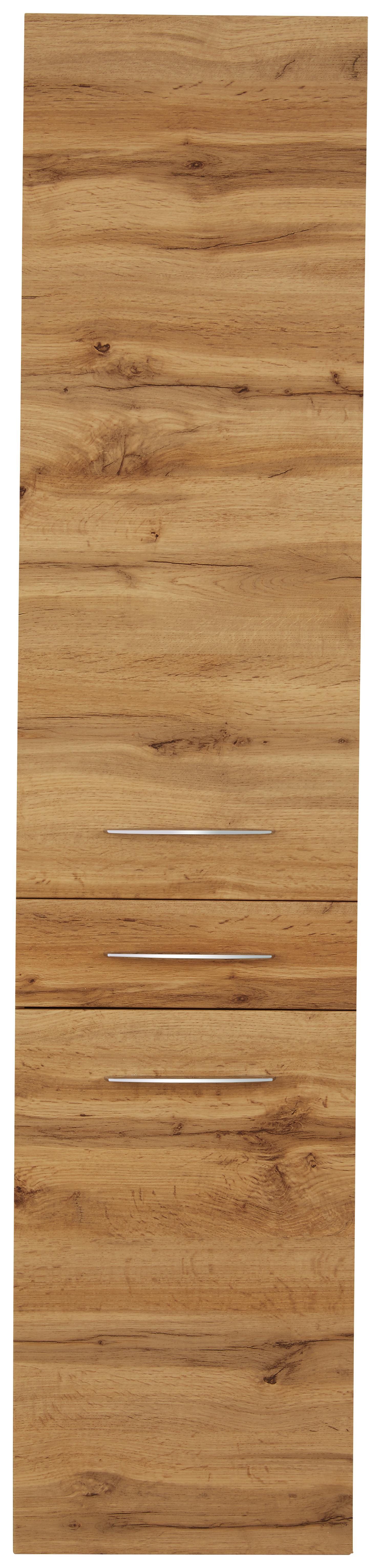 Hochschrank Eichefarben - Chromfarben/Eichefarben, MODERN, Holzwerkstoff/Metall (40/180/35cm)