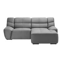 Wohnlandschaft Wega Grau Samt - Grau, MODERN, Textil/Metall (220/88/165cm) - Bessagi Home