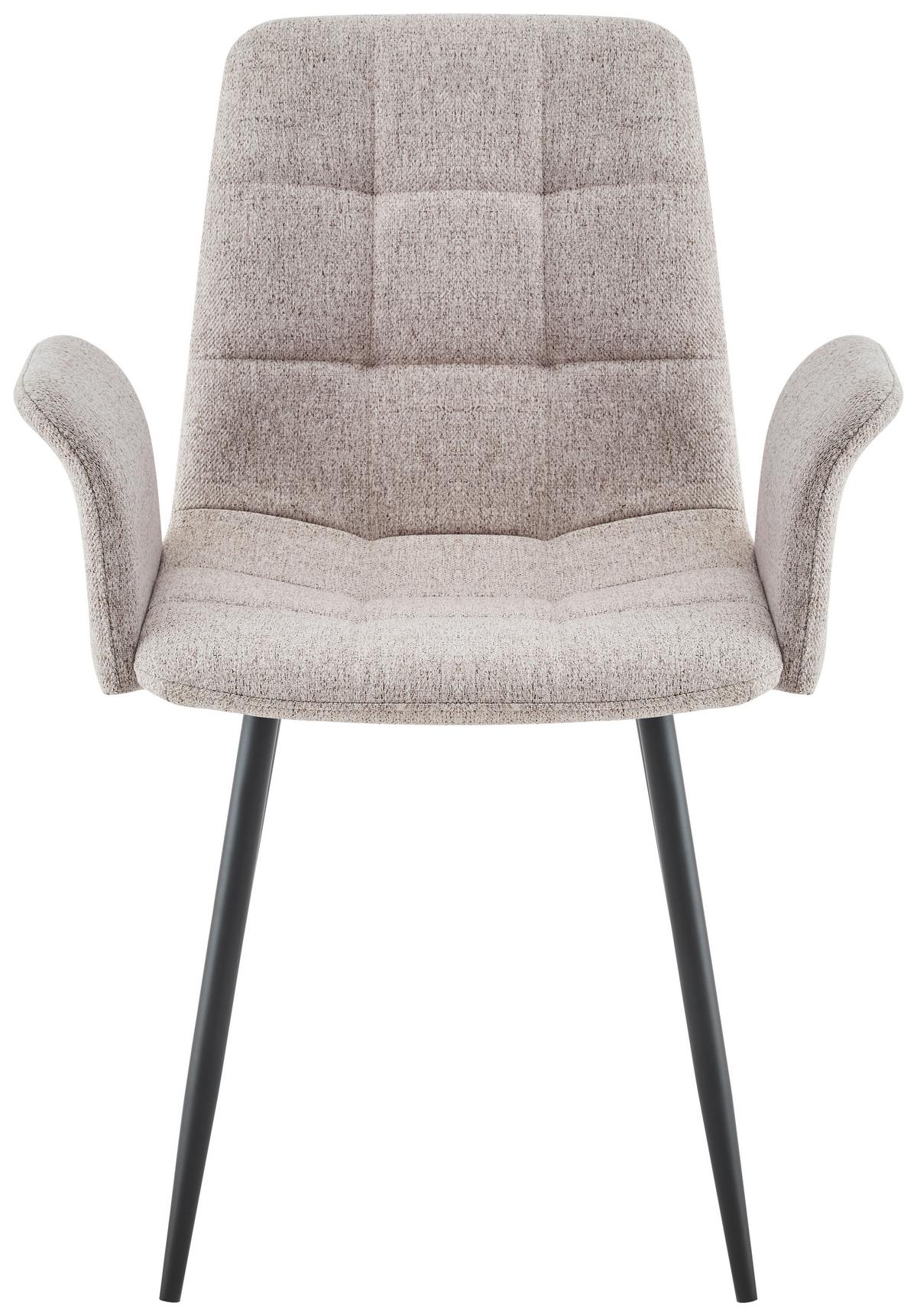KRZESŁO Z PODŁOKIETNIKAMI JEFF -EXKLUSIV- - czarny/taupe, Modern, metal/tkanina (59/87,5/55cm) - Stylife