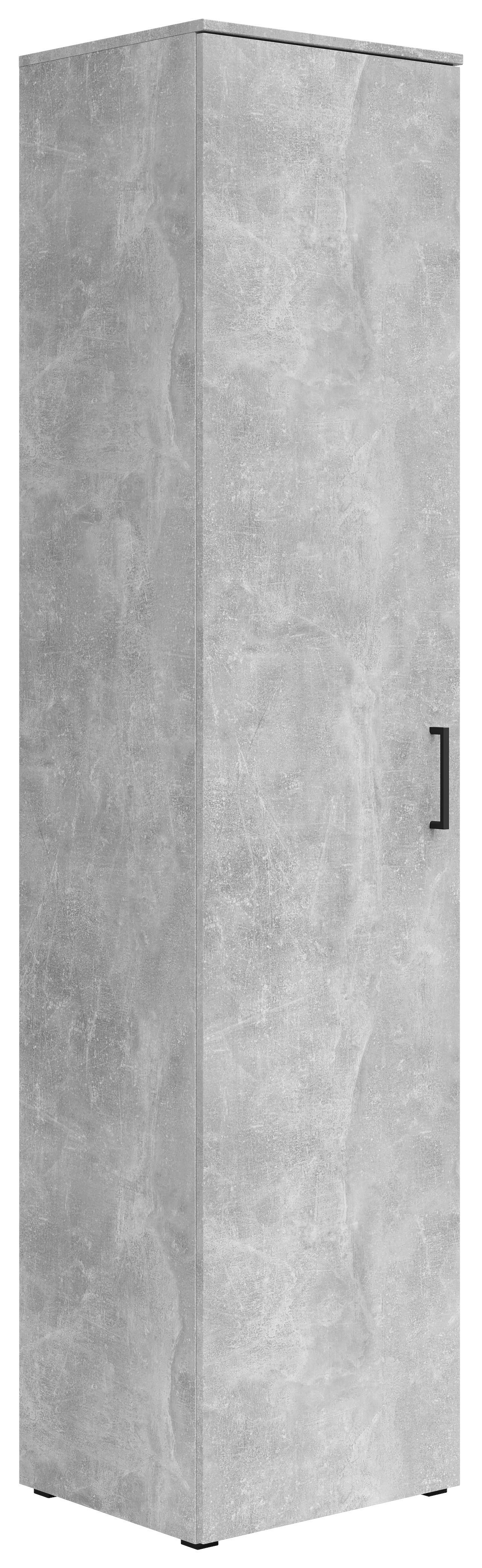 Schrank Multistauraum Betonoptik - Schwarz/Grau, MODERN, Holzwerkstoff/Kunststoff (45/195/40cm) - Mömax