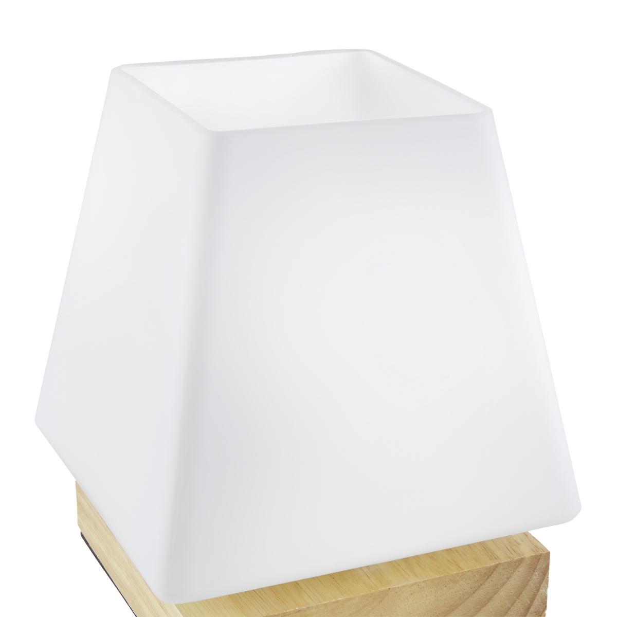Tischleuchte Holly max. 60 Watt - Naturfarben, Modern, Glas/Holz (14/14/17,3cm) - Mömax