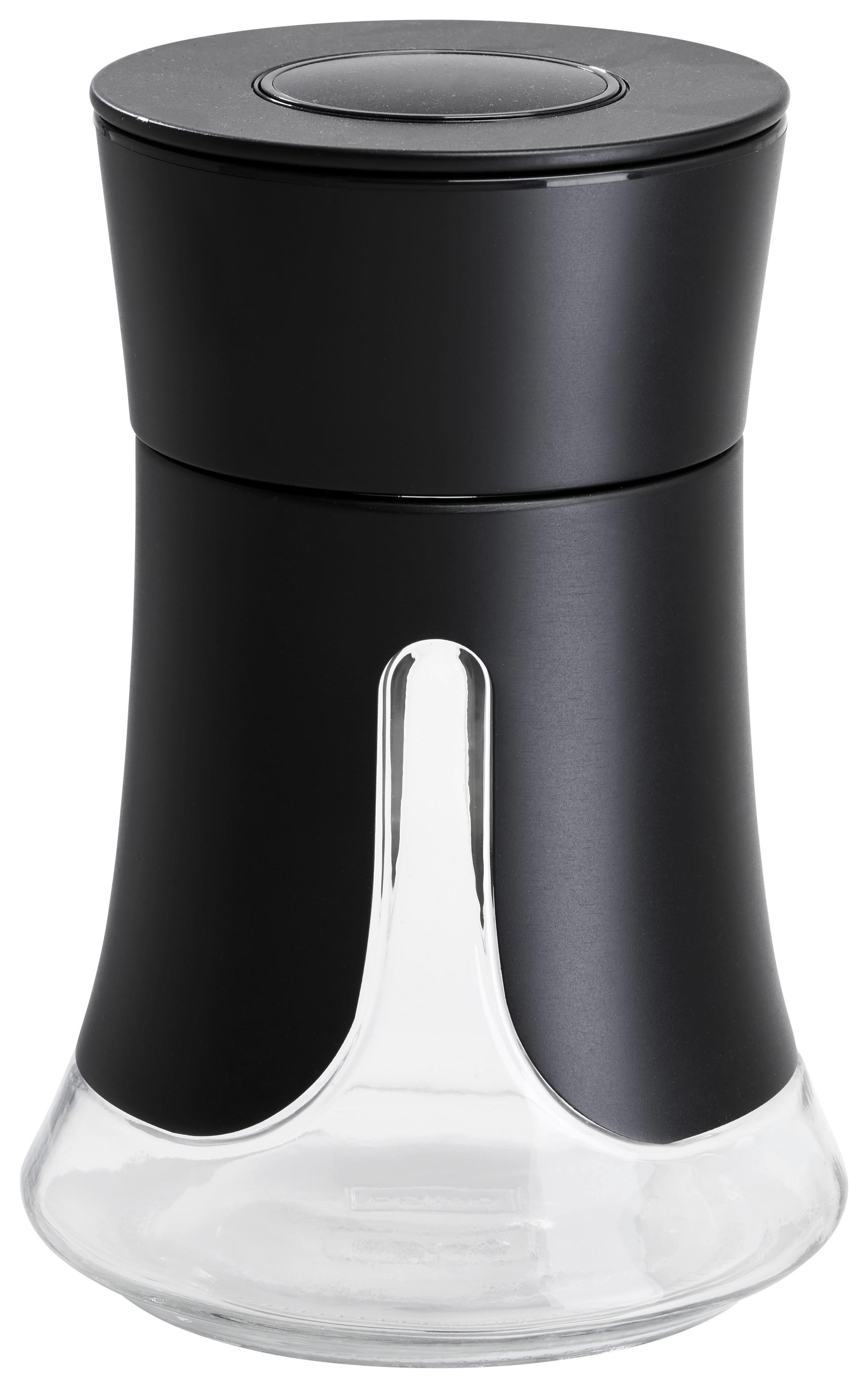 Vorratsdose Aurelius - S in Schwarz matt - Schwarz, MODERN, Glas/Kunststoff - Premium Living