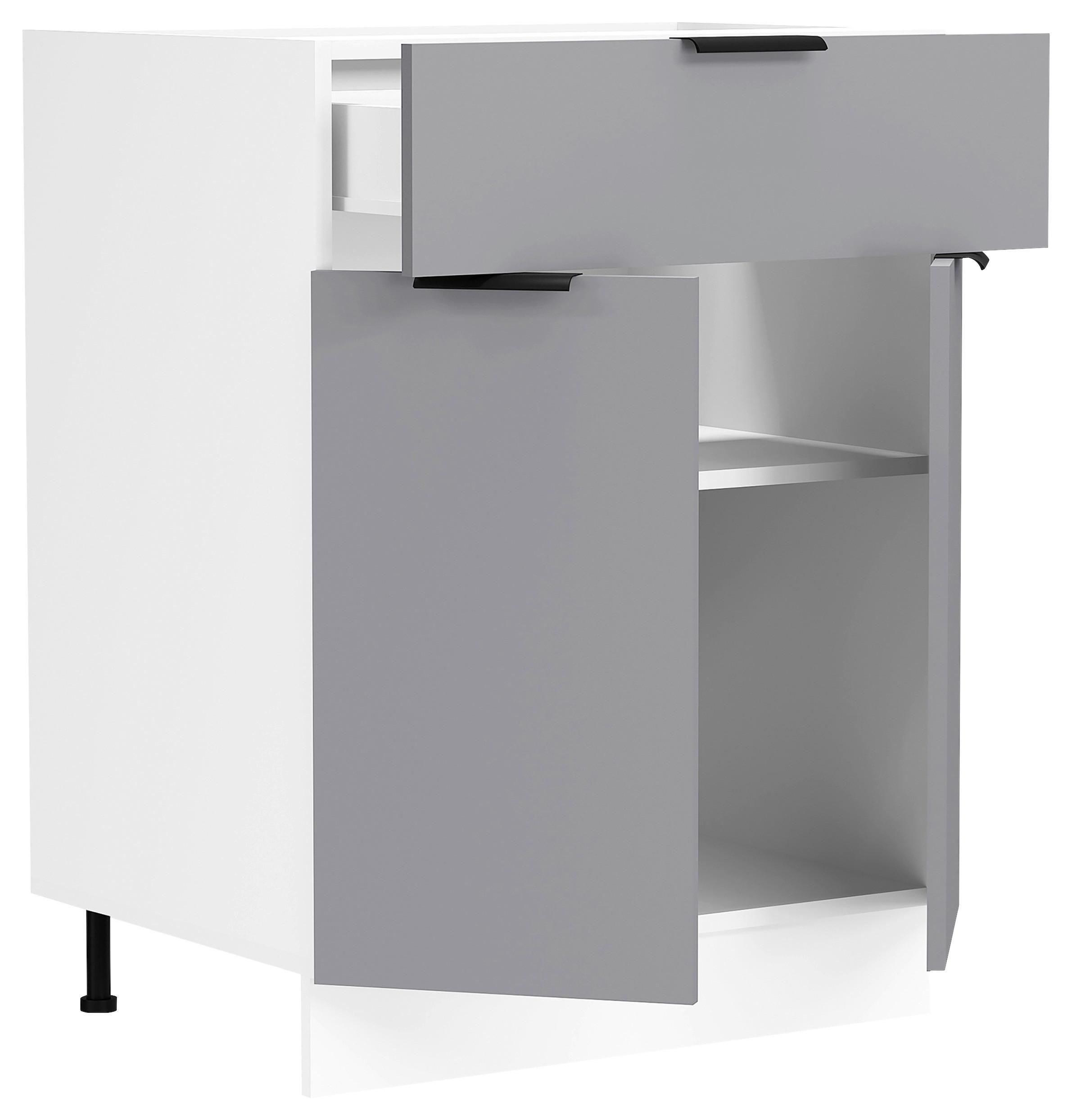 KÜCHENUNTERSCHRANK FASOLA - Weiss/Anthrazit, Trend, Holzwerkstoff/Kunststoff (60/82/46cm) - MID.YOU