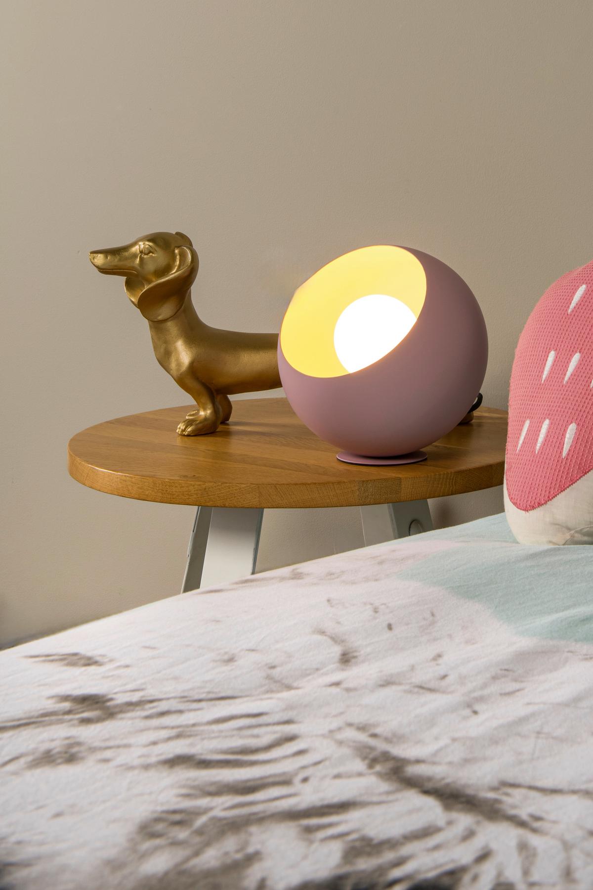 LAMPA STOŁOWA 51500/20/66 - DOREDOS - jaskrawy róż, Design, metal (20/20/20cm) - Lucide