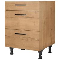 Kochfeldumbauschrank Structura Eiche - Eichefarben/Schwarz, MODERN, Holzwerkstoff/Metall (60/87/56cm) - Nobilia