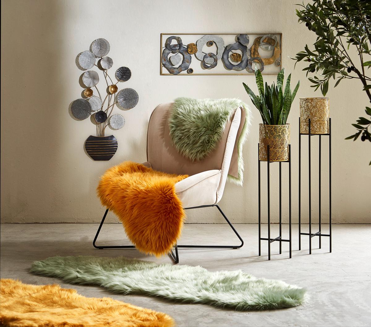 DONICZKA NA KWIATY GM60-4958 - czarny/kolor złoty, Lifestyle, metal (21,5/97,5cm) - Ambia Home