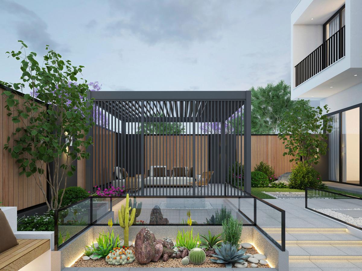 Pavillon-Seitenteil ca. 113x235 cm Anthrazit - Anthrazit, Basics, Metall (113/235/10cm) - Gardenson