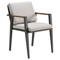 FOTEL OGRODOWY EMOTI - antracytowy/jasnoszary, Design, metal/drewno (56/80/63cm) - Ambia Garden