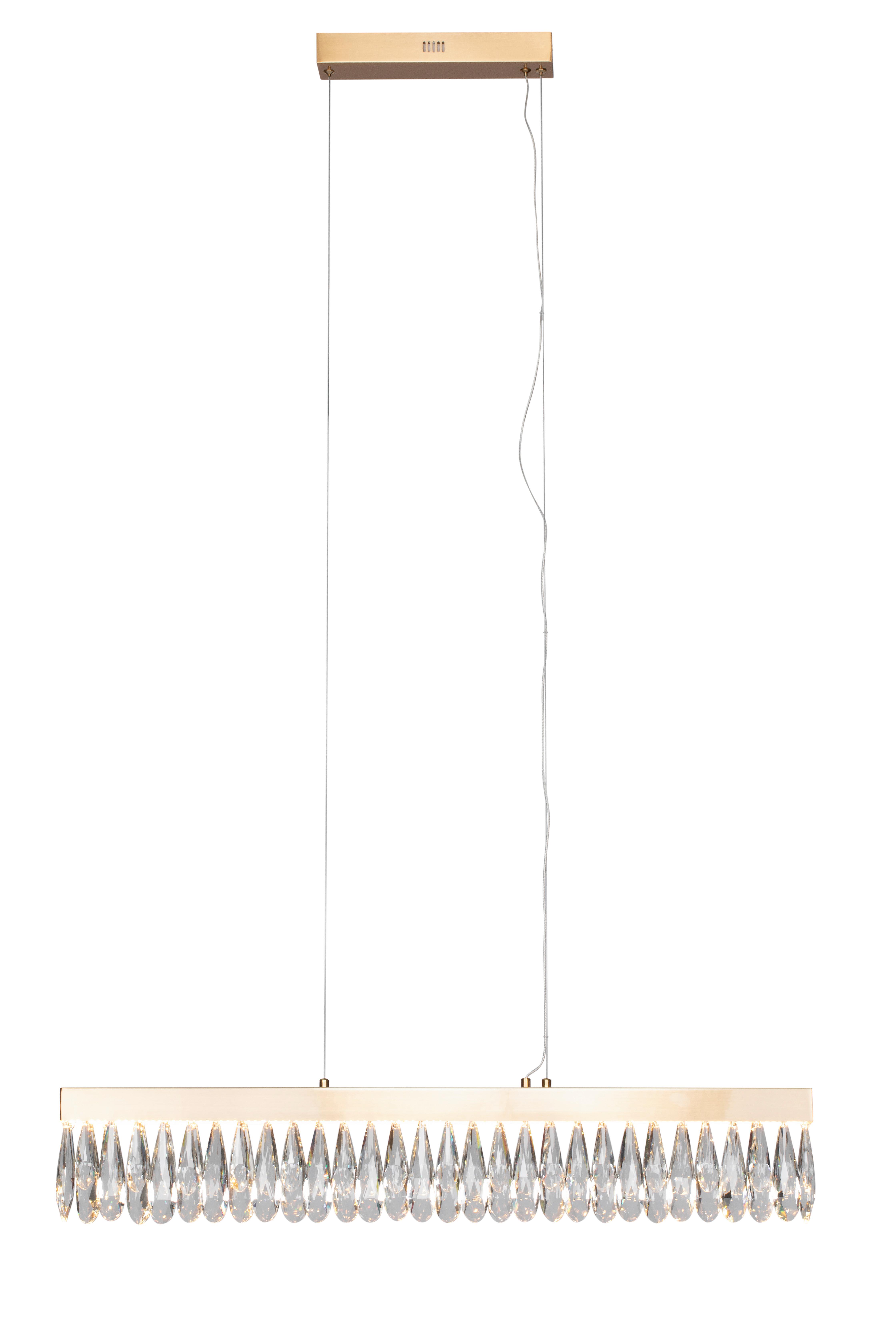 KRYSZTAŁOWA LAMPA WISZĄCA ANNA - przejrzysty, Trend, szkło (90/6/150cm) - Glandor