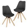 Set Stolov Lima - barve hrasta/antracit, Design, umetna masa/tekstil (48/89/42cm) - MID.YOU