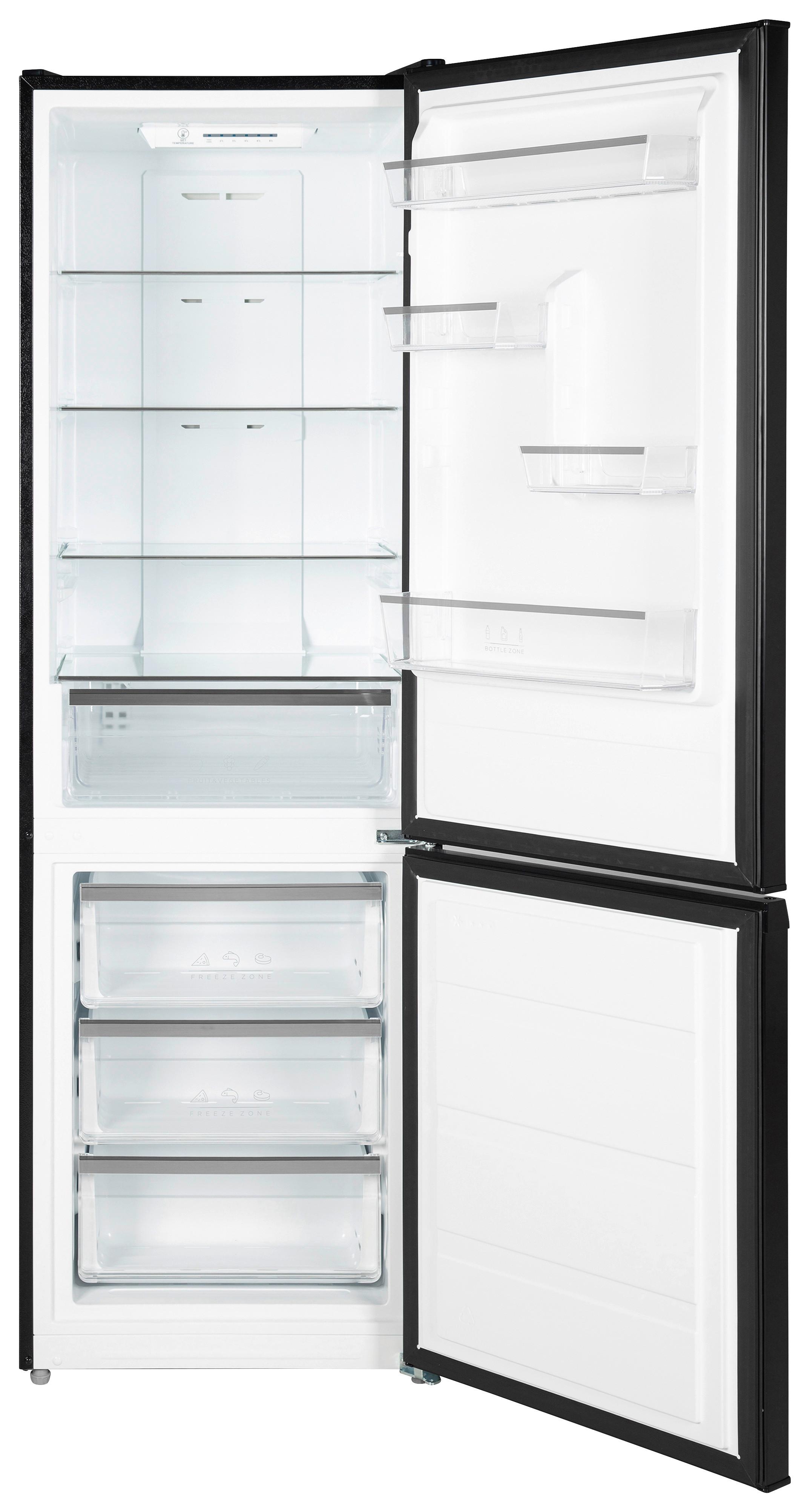 Kühl-Gefrier-Kombination SKMBMF60NFD Schwarz - Schwarz, Basics, Glas/Metall (63/188/59,5cm) - Mican
