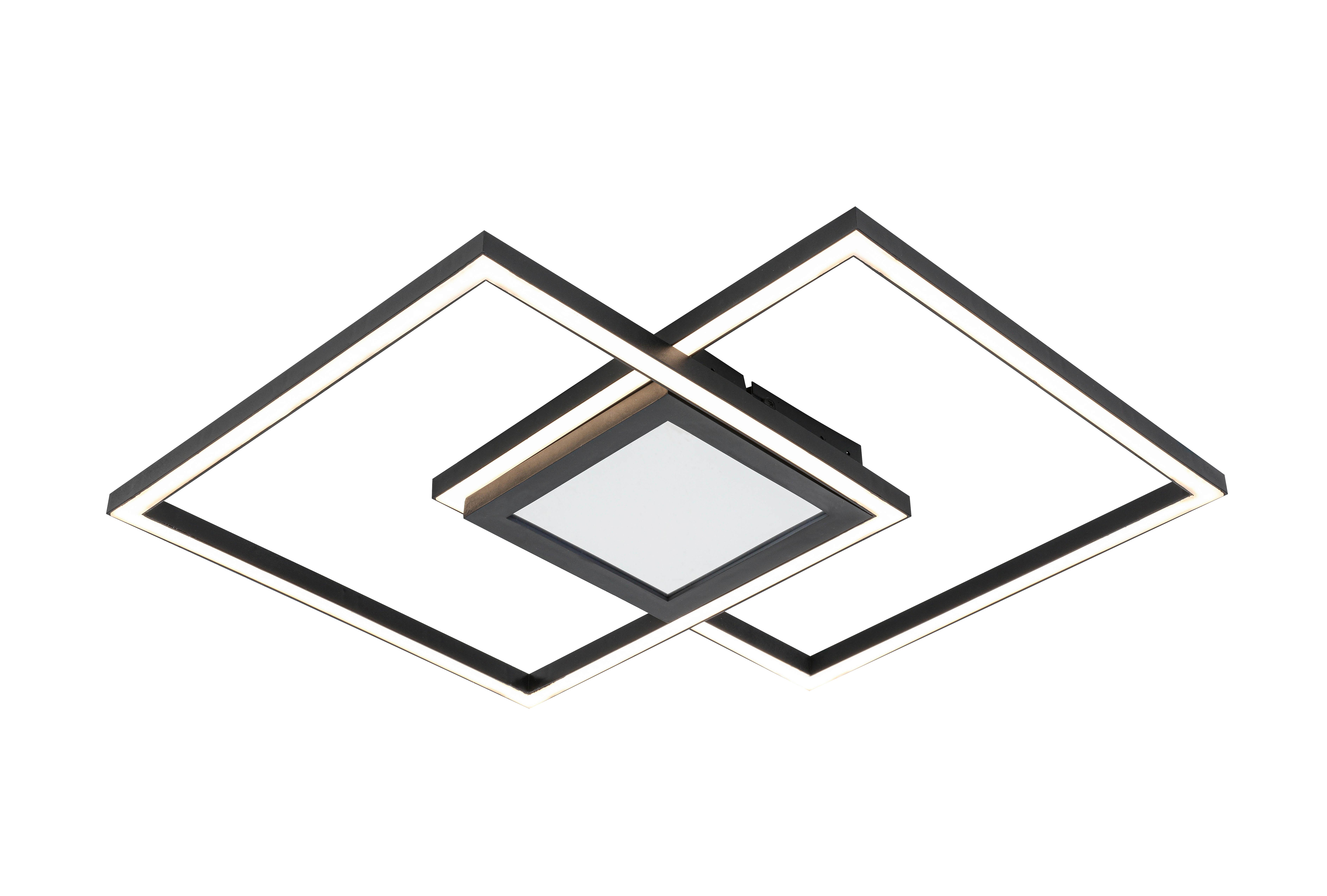 LED Mennyezeti Lámpa Vuio - fekete, Modern, műanyag/fém (59/42/4,5cm) - Mömax