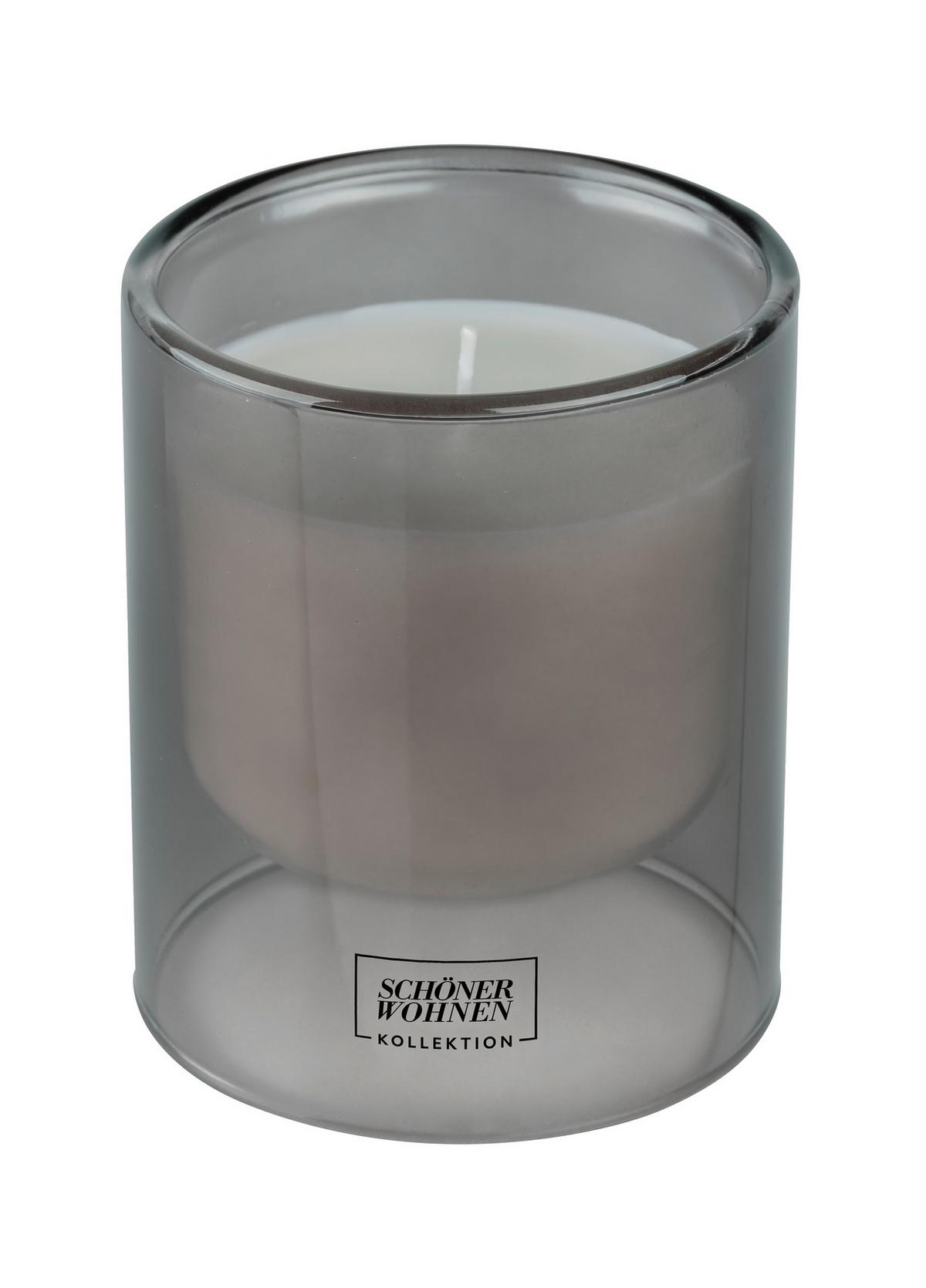 Duftkerze Schöner Wohnen-Kollektion Grau - Orange/Grau, Design, Glas (9/11cm) - Schöner Wohnen